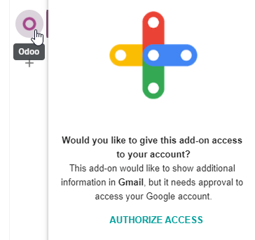 The Authorize Access button in the right sidebar of the LeanSoft plugin panel.