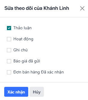 Cửa sổ Chỉnh sửa Đăng ký trên một Helpdesk ticket.