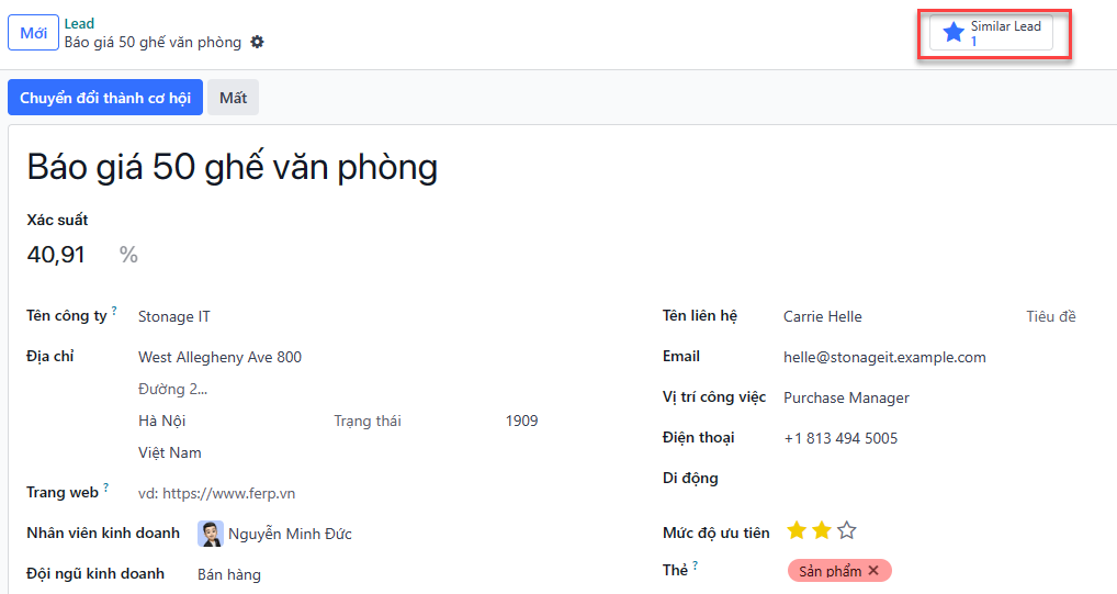 Nút thông minh khách hàng tương tự.