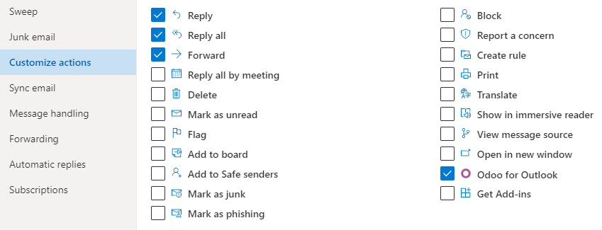 LeanSoft for Outlook customized action