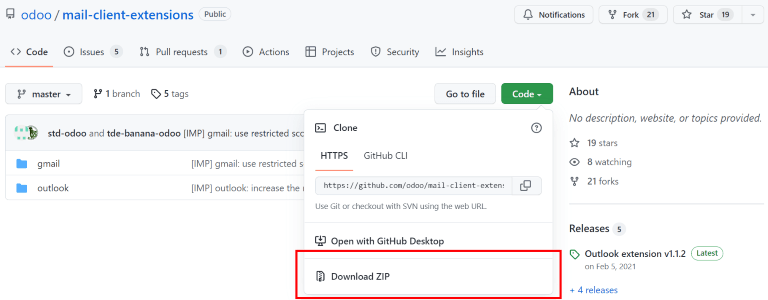 Download the ZIP file from the LeanSoft GitHub repository for Mail Plugins.