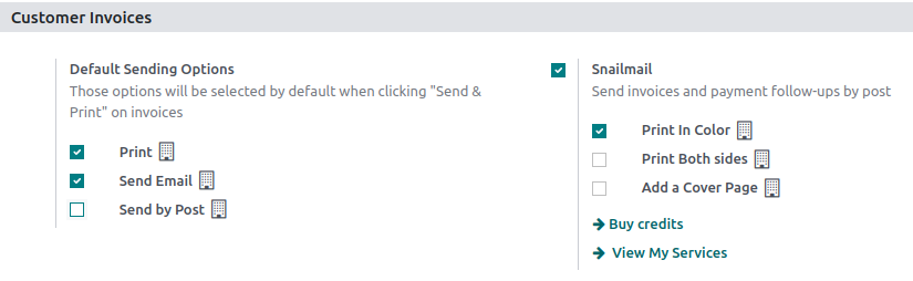 Under settings enable the snailmail feature in LeanSoft Accounting